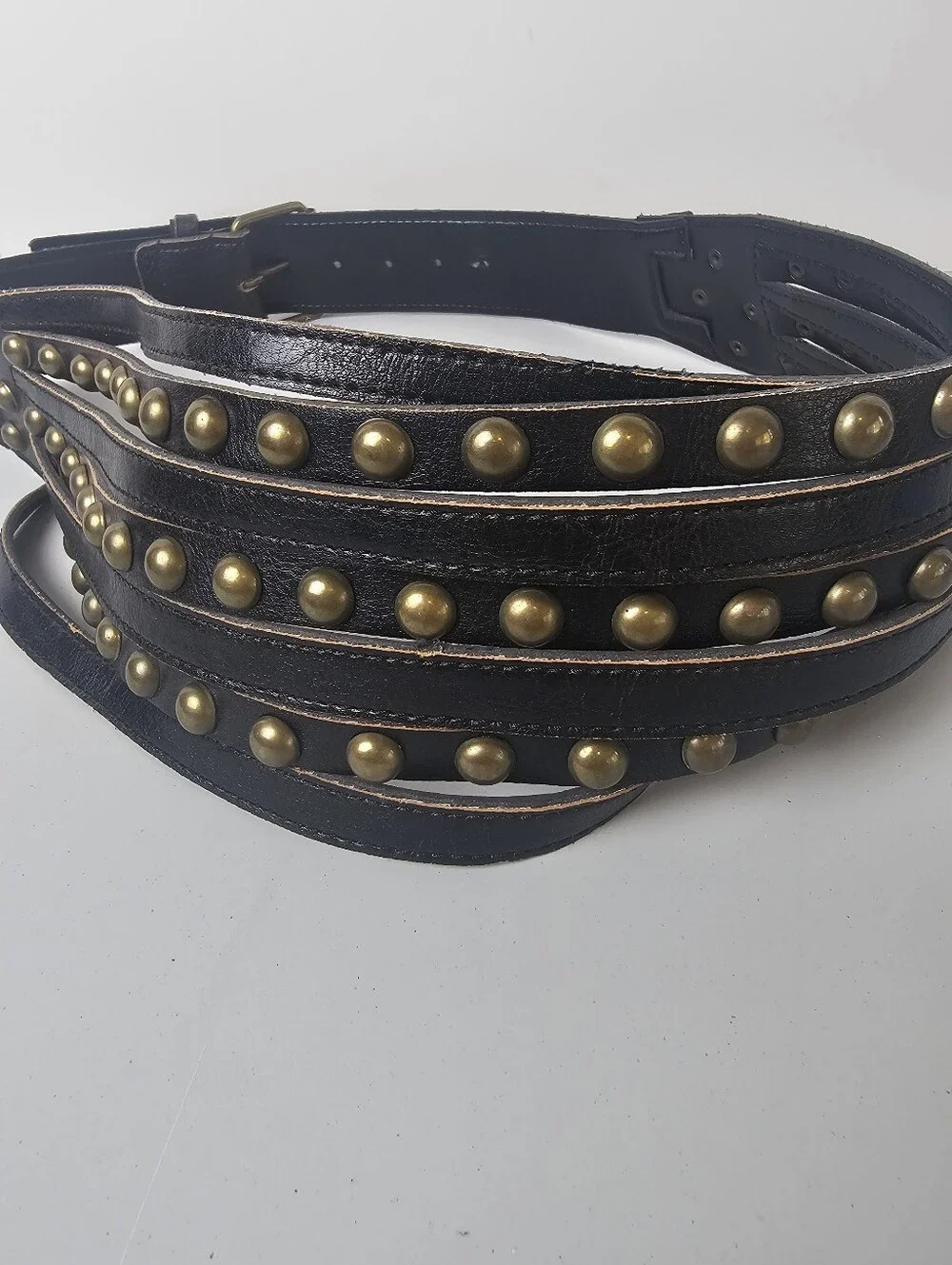 Multi-Strand Belt Studded Gold Brown Statement Piece Y2K Retro READ